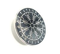 Spilla in metallo smaltato per la salute vichinga della bussola di protezione delle rune antiche Norvegia Viaggio norvegese a Valhalla Thor, Metallo