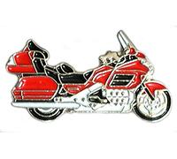 Spilla in metallo smaltato per motociclismo, cruiser Tourer Bagger (rosso) Europa USA Touring Biker