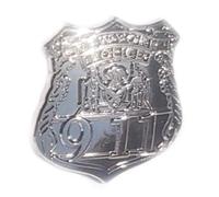 Spilla in metallo smaltato US New York Police Department NYPD Shield (finitura cromata)