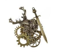 Spilla in metallo Spilla per collare Steampunk Gears Fermaglio per capelli vintage per abito Cappotto per donna Uomo Accessorio in metallo Steampunk gotico Fermaglio per capelli