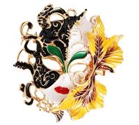 Spilla in metallo stile antico, ornamento artistico culturale con finitura anticata, perfetta per valorizzare l'abbigliamento, distintivo cloisonné retrò moderno, Misura unica, come descritto