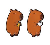 Spilla in metallo Zen Capybara - Spilla a forma di animale freddo
