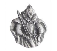 Spilla in peltro regina Elisabetta I - fatta a mano nel Regno Unito