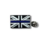 Spilla in silicone 3D con motivo bandiera britannica con linea blu sottile