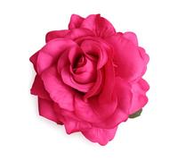 Spilla in tessuto a forma di rosa e fermaglio per capelli, 10 cm | Petali in morbido poliestere con base, realizzati per un doppio uso come fermaglio per capelli o spilla su abiti