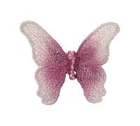 Spilla in tessuto aggiuntivo a forma di farfalla, con dettagli in tessuto anallergico, accessorio per un comfort costante e artigianale, One Size, come descritto