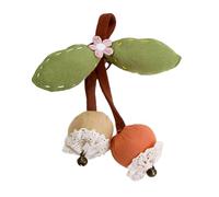 Spilla in tessuto con ciliegie di biancospino, gioiello artigianale dettagliato, comodo da indossare, One Size, come descritto