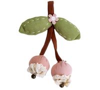 Spilla in tessuto con ciliegie e biancospino, accessorio per le donne, One Size, come descritto