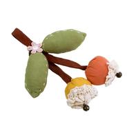 Spilla in tessuto con ciliegie e biancospino, accessorio per le donne, One Size, come descritto