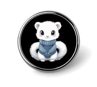 Spilla in visone bianco per donna e uomo, spilla da bavero con distintivo alla moda per feste e matrimoni