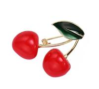 Spilla intricata a forma di ciliegie, adatta per gli amanti degli stili di moda e occasioni speciali, abbigliamento casual, Misura unica, come descritto