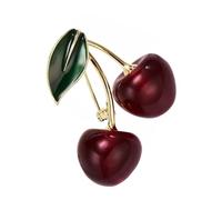 Spilla intricata a forma di ciliegie, per feste, elegante, adatta per gli amanti degli stili di moda e per occasioni speciali, gioielli da ufficio, Misura unica, come descritto