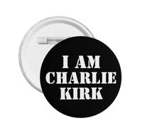 Spilla "Io sono Charlie Kirk" Riposa in pace, distintivo, abbigliamento, cappello, maglietta, spilla rotonda, taglia unica