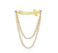 Spilla islamica con spada Zulfiqar e catena Gioielli religiosi musulmani sciiti Design con calligrafia araba Regalo per uomini e donne (Oro)