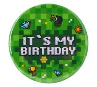 Spilla It's My Birthday, 5,8cm Rotonda Pixel Spilla Buon Compleanno Distintivo Bomboniere a Tema Gioco per Ragazzi Ragazze Uomini e Donne Decorazioni per Feste
