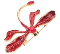 Spilla Libellula Rosso in Lega Strass per Donne Eleganti | Stile Vintage Ispirato alla Natura, Resistente AI Graffi, per Matrimonio e Abito da Sera, San Valentino