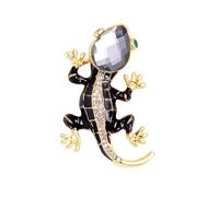 SPILLA LUCERTOLA Spilla Salamandra Smaltata Nera Gioielli di Costume