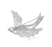 Spilla lucida a forma di rondine in lega di gioielli, spilla per corpetto dal design leggero, per abiti, regalo, oro, argento, accessorio per feste, regalo, Misura unica, come descritto