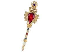 Spilla magica ispirata al bastone con perle finte, gioielli per donne eleganti e cappotti, spilla da bavero