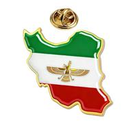 Spilla Mappa Iran Spilla Persiana Leone e Sole in Metallo