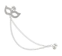 Spilla Maschera Catena, Lega Argento, Elegante Halloween | Abiti e Revers, Finitura Lucida, Stile Delicato, Accessorio Rapido per Matrimoni e Cerimonie Formali