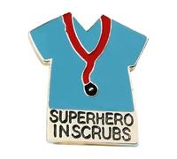 Spilla medica con stetoscopio, cuore, cervello, polmoni, sacchetto di sangue e siringa, design ambulanza, normale, Metallo non prezioso