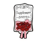 Spilla medica con stetoscopio, cuore, cervello, polmoni, sacchetto di sangue e siringa, design ambulanza, normale, Metallo non prezioso