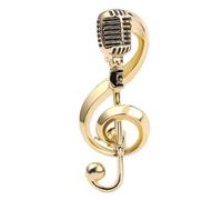 Spilla microfono per microfono creativo nota musicale spille smaltate borsa in lega spilla regalo per donne uomini bambini G, como se muestra, Metallo