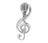 Spilla microfono per microfono creativo nota musicale spille smaltate borsa in lega spilla regalo per donne uomini bambini G, como se muestra, Metallo