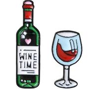 Spilla Mini Carino Bicchieri Da Vino E Vino Coppia Perni Vino Rosso Bottiglie Bottiglie Spille Spille Distintivi Spille e Spille Bijouterie, Plastica
