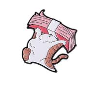 Spilla minimalista a forma di felino, accessorio per ufficio, gioiello antiruggine, regalo pronto per un amico, accessorio felino giocoso, Misura unica, come descritto