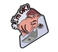 Spilla minimalista a forma di felino, accessorio per ufficio, gioiello antiruggine, regalo pronto per un amico, accessorio felino giocoso, Misura unica, come descritto