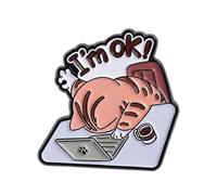 Spilla minimalista a forma di gatto adatta all'ufficio, accessorio per gioielli antiruggine, regalo pronto per il fidanzato stile pendolo, Taglia unica, come descritto