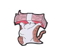 Spilla minimalista a forma di gatto adatta all'ufficio, accessorio per gioielli antiruggine, regalo pronto per il fidanzato stile pendolo, Taglia unica, come descritto