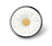 Spilla minimalista rotonda a forma di margherita bianca per uomo e donna, accessorio alla moda per colletto, giacca, zaino e altri abiti.