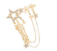 Spilla moderna a forma di stella a cinque punte con pietre scintillanti, accessorio per l'uso quotidiano o occasioni speciali Spilla a stella con strass, Misura unica, come descritto
