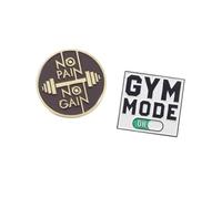 Spilla motivazionale smaltata da bavero in modalità palestra citazioni parole Pin Inspirational Pin Sport No Pain No Gain Positivo Detto Spilla per Abbigliamento Borse Denim Cordini Accessori Unisex