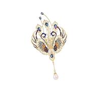 Spilla multicolore a forma di animale, con perle e nappe, in lega leggera, alla moda, per abiti e animali, con perle e frangia