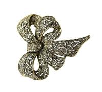 Spilla multifunzionale in lega a forma di fiocco con strass accento spilla elegante accessorio per abito cappello sciarpa spilla vintage, One Size, come descritto