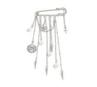 Spilla multiuso con perle e strass con catena in metallo per decorazione della vita e accessori per abbigliamento, perle finte per pantaloni, catena in lega