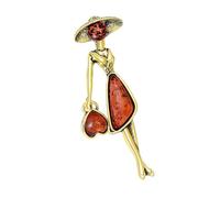 Spilla multiuso divertente sofisticata che cammina ragazza dal design elegante, accessorio portatile alla moda per artisti abiti quotidiani accessori alla moda, Misura unica, come descritto
