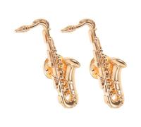 Spilla Musicale a Forma di Sassofono in Lega Oro, 2 Pezzi