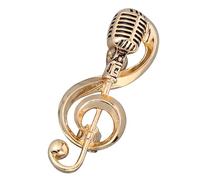 Spilla Musicale Donna Microfono Oro in Lega per Camicie e Sciarpe | Stile Classico Vintage Elegante, 1 Pezzo, Facile da Indossare, per Cori e Banchetti