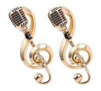 Spilla Musicale Vintage in Lega Oro, 2 Pezzi, Microfono e Nota