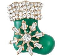 Spilla Natalizia Con Calze Di Babbo Natale E, Spilla Con Fiore E Diamanti, Accessori Per Gioielli Natalizi