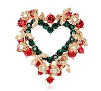 Spilla natalizia con strass di cristallo, per donne e ragazze, con zirconia cubica colorata, con Babbo Natale, pupazzo di neve, campanelle, gioielli, decorazione per Natale, Capodanno, feste, vestire