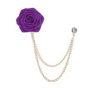 Spilla nuziale dello sposo, spilla a forma di fiore di rosa, spilla da bavero con nappa, per uomo, accessori per abiti, gioielli fatti a mano in stoffa, Medio, Metallo Seta, metallo