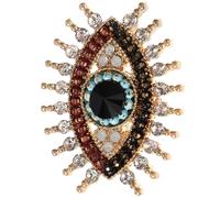 Spilla Occhio in Lega con Cristalli, Gioiello Donna Raffinato Decorativo | Ornamento Delicato, Clip per Scialle e Mantello, Forma Occhi, Dettaglio Luminoso per Abiti e Accessori