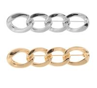 Spilla Oro a Catena 2 Pezzi in Lega di Zinco per Vestiti Donna | Argento, Chiusura Elegante e Sofisticata, Regolazione Vita, Prevenzione Imprevisti per Abiti e Gonne