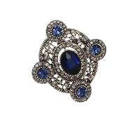 Spilla ovale a forma di cuore con strass scintillanti, design retrò, leggera, per abiti, cappotti e abiti, elegante ornamento per il petto, Misura unica, come descritto